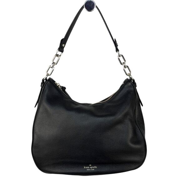 Kate Spade Hobo Black Pebbled Leather Shoulder Bag - Picture 1 of 16